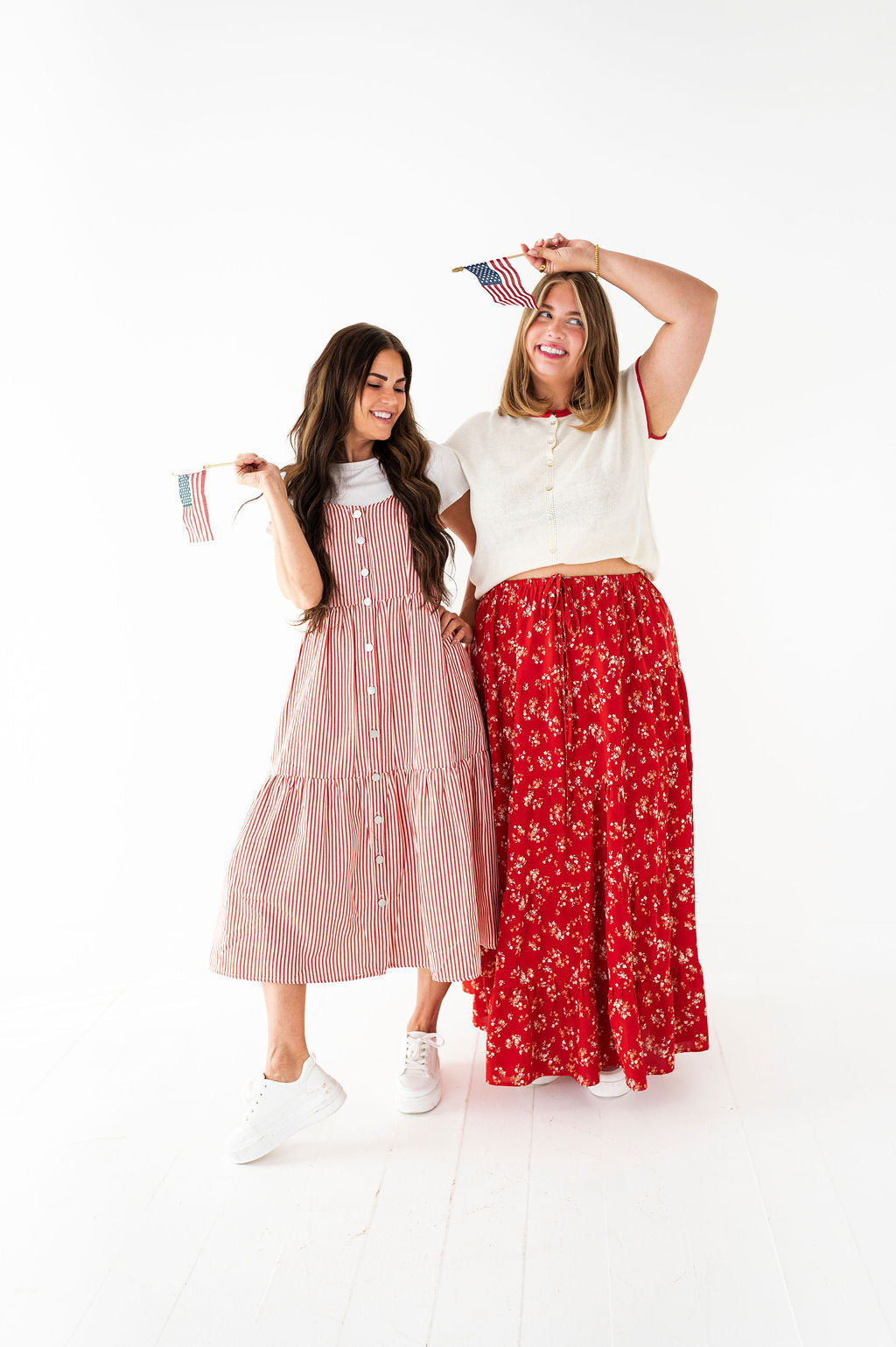 Cheyanne Overall Dress in Red Stripe