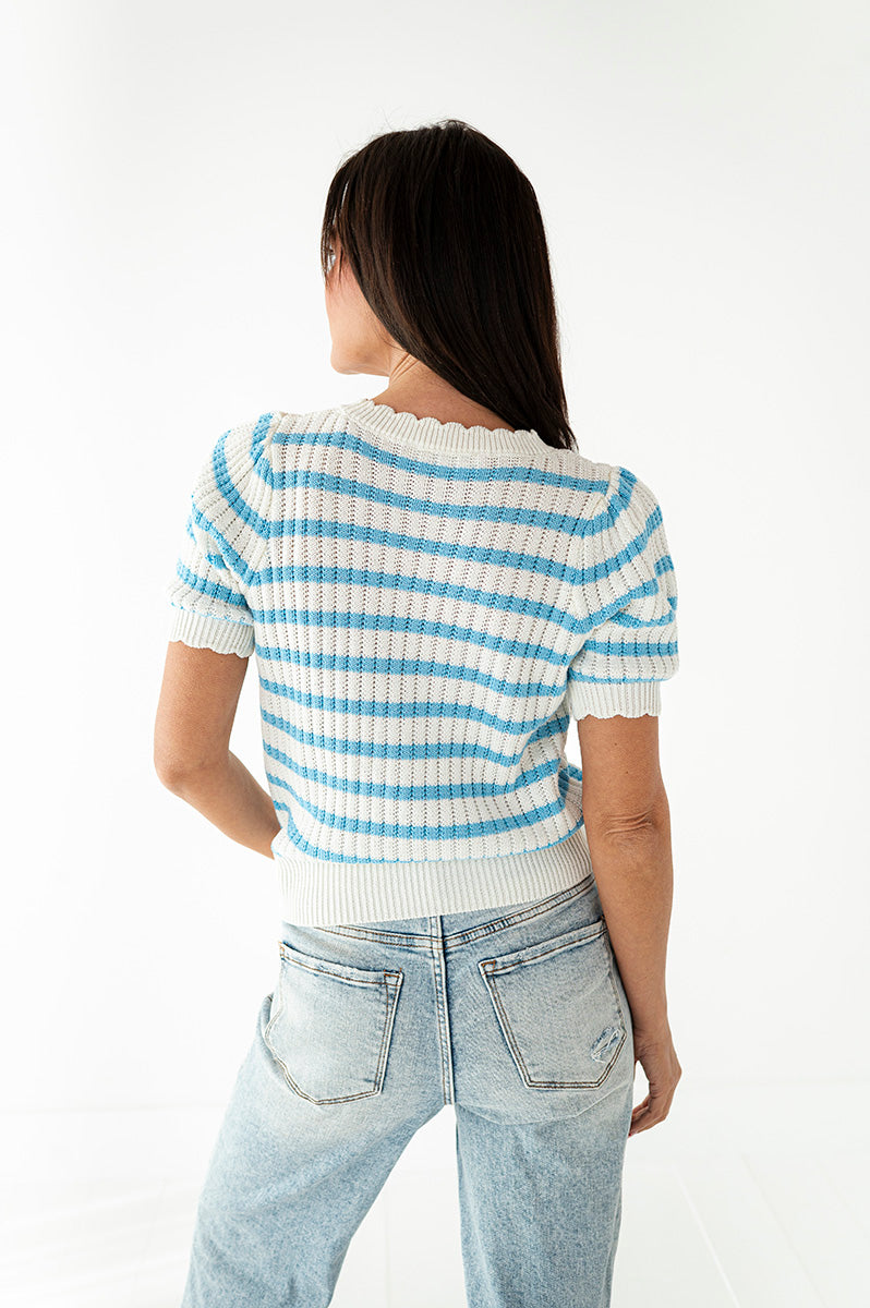 Dakota Striped Top in Blue