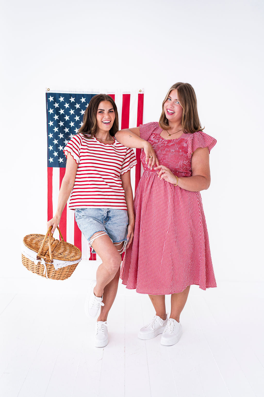 Lincoln Striped Top in Red