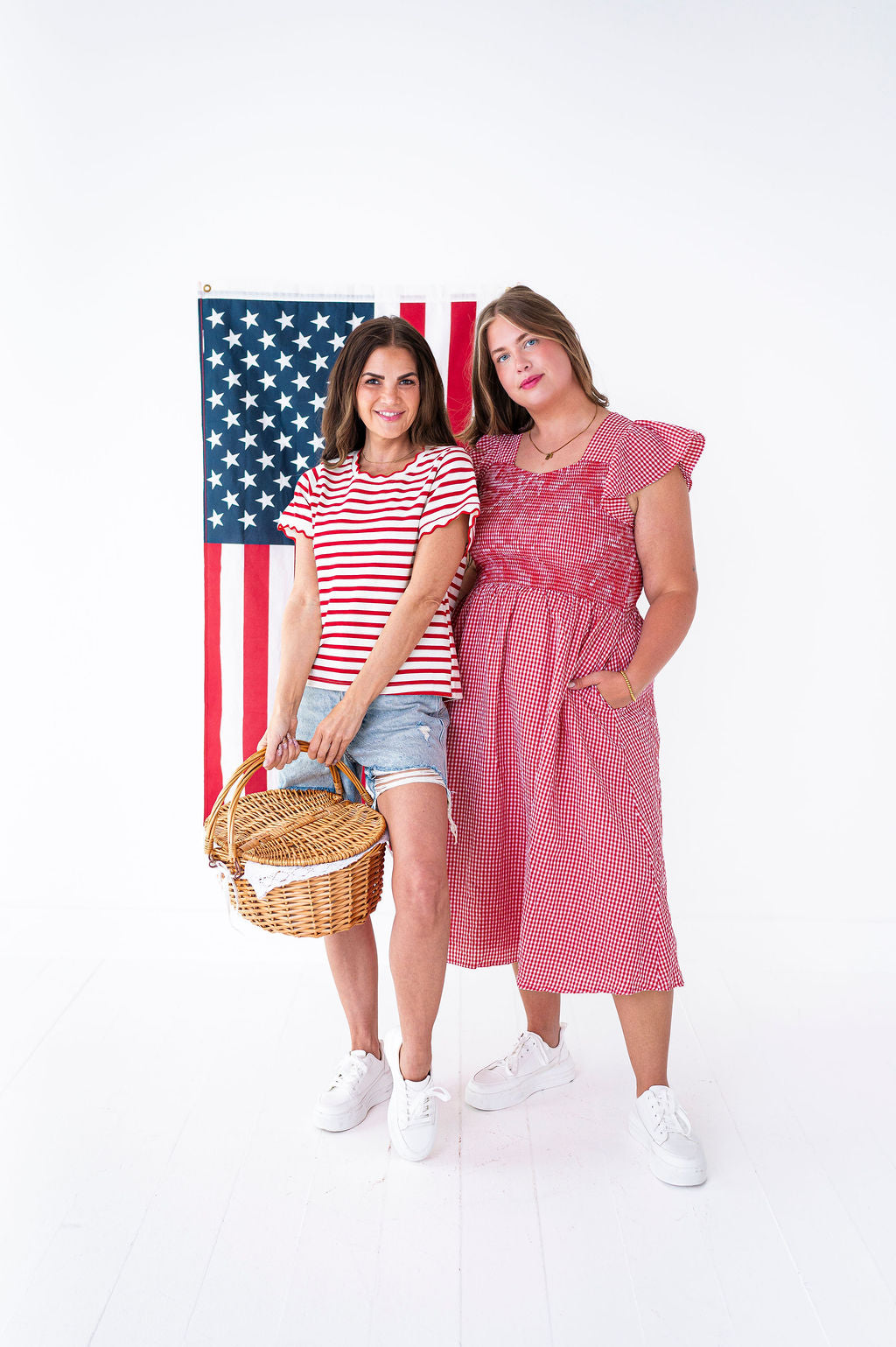 Lincoln Striped Top in Red