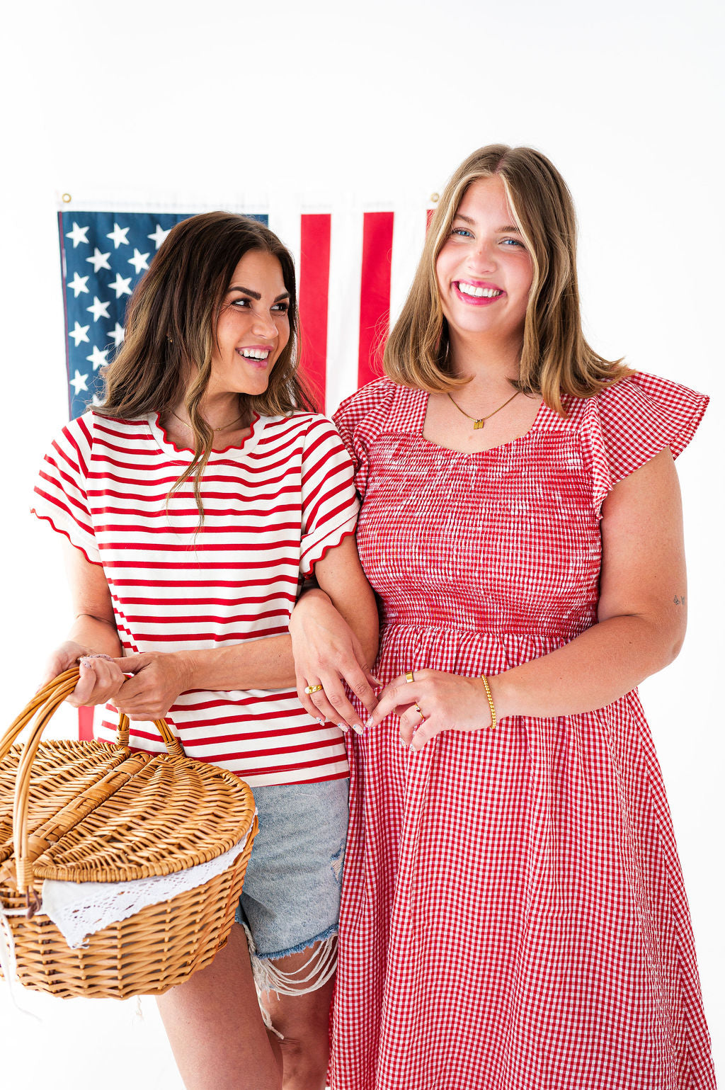 Lincoln Striped Top in Red