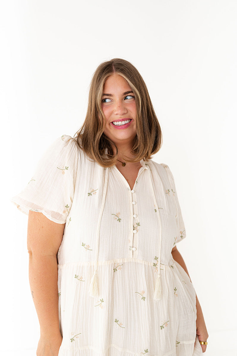 Ivy Floral Embroidered Dress