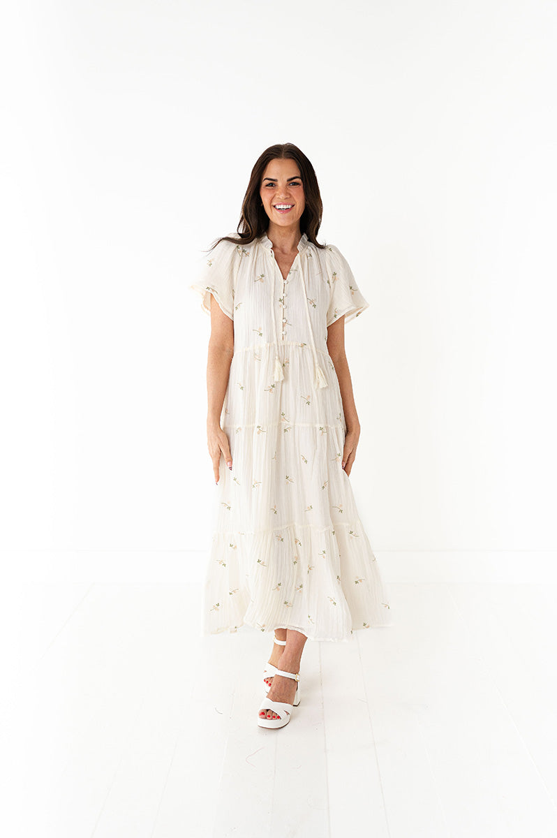 Ivy Floral Embroidered Dress