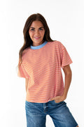 Kai Striped Top in Orange