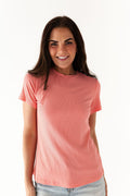 Brandy Ribbed Top in Coral