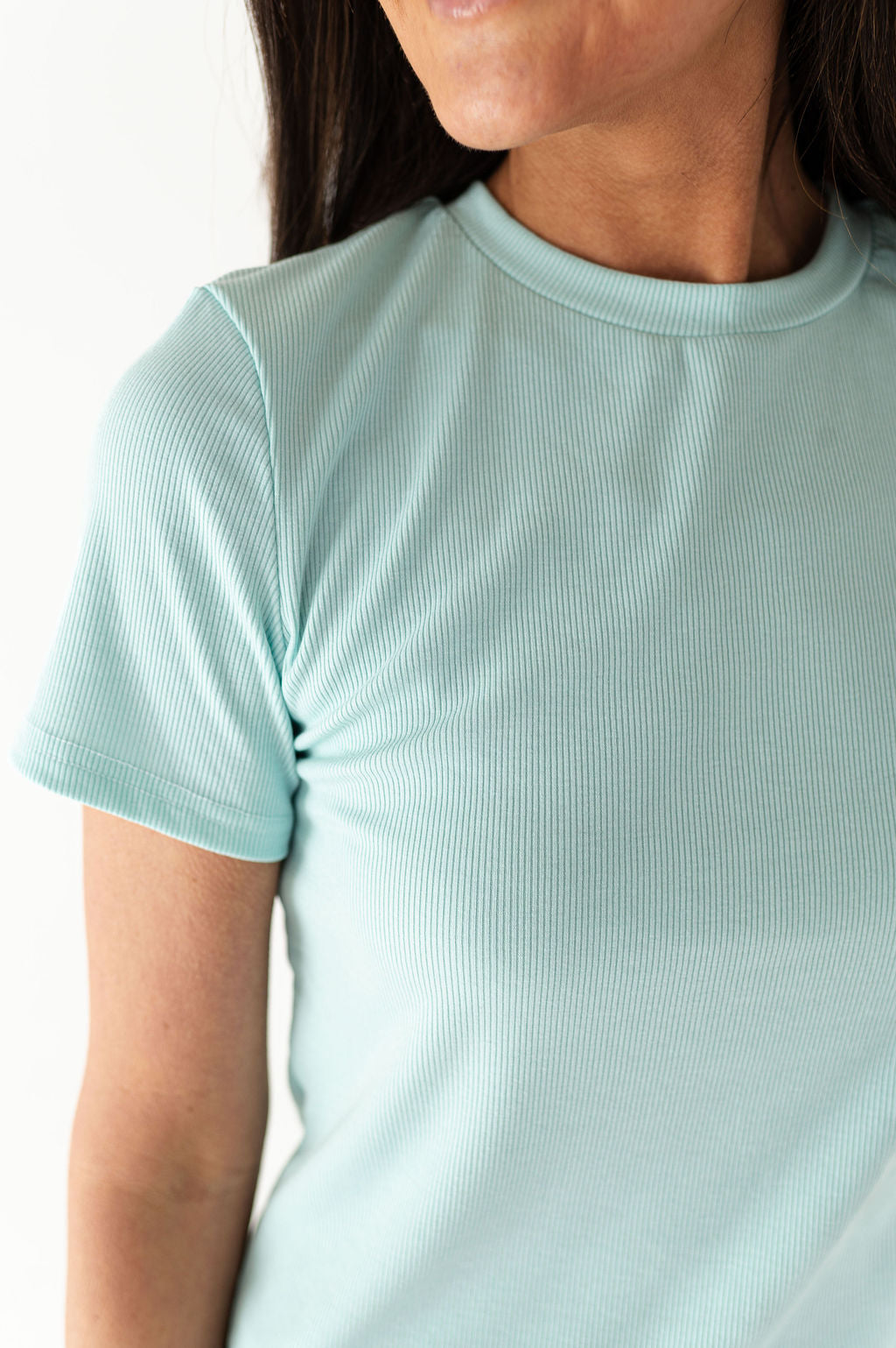 Brandy Ribbed Top in Seafoam