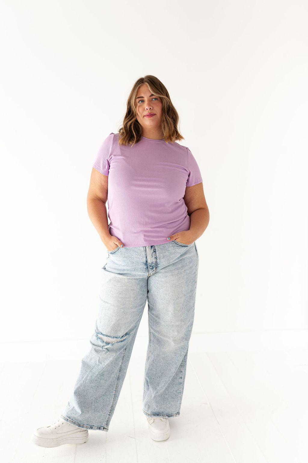 Brandy Ribbed Top in Lavender