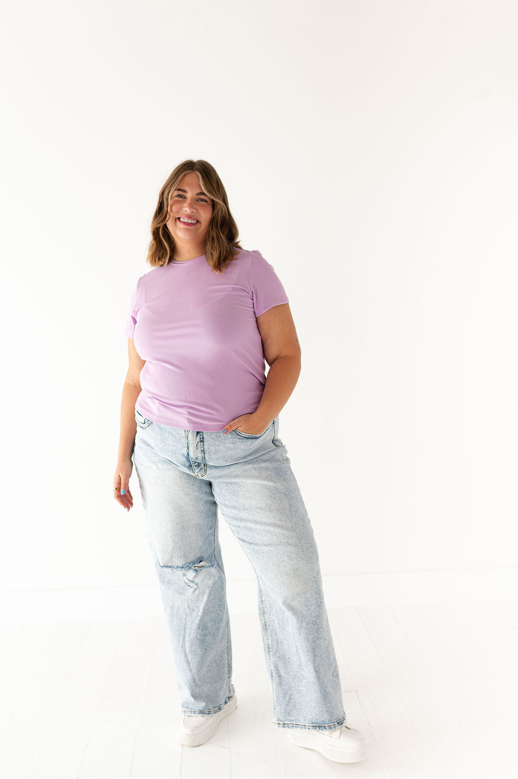 Brandy Ribbed Top in Lavender