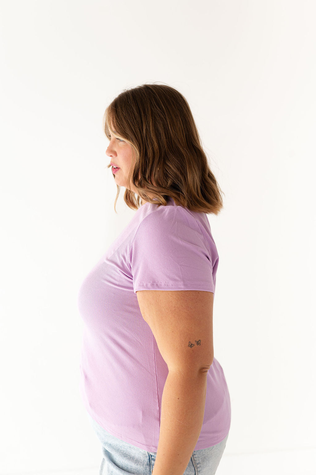 Brandy Ribbed Top in Lavender