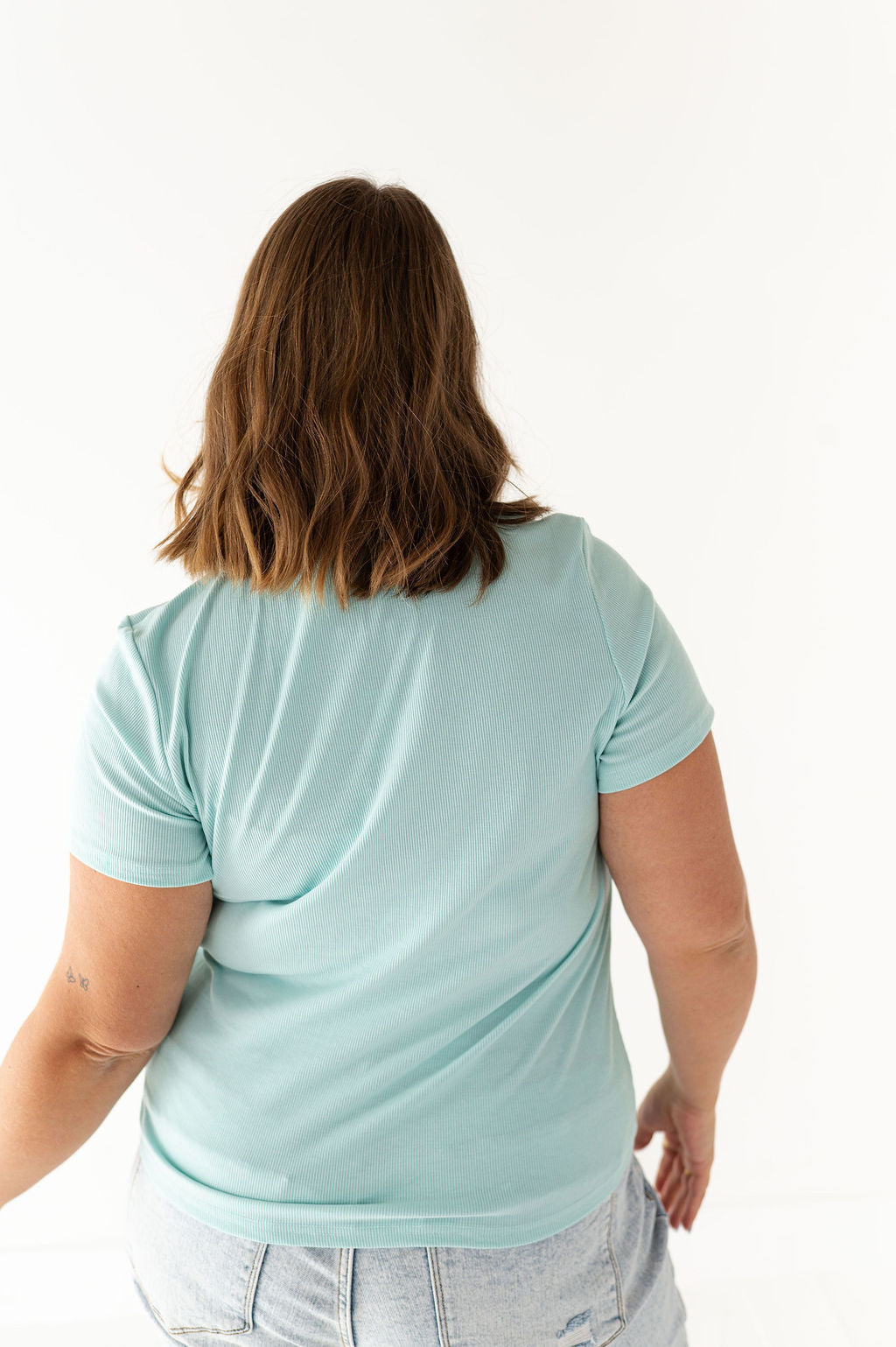 Brandy Ribbed Top in Seafoam